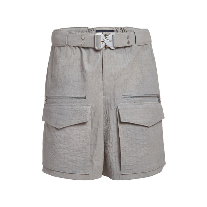 Electro Magnetic Future Belted Leather Cargo Shorts